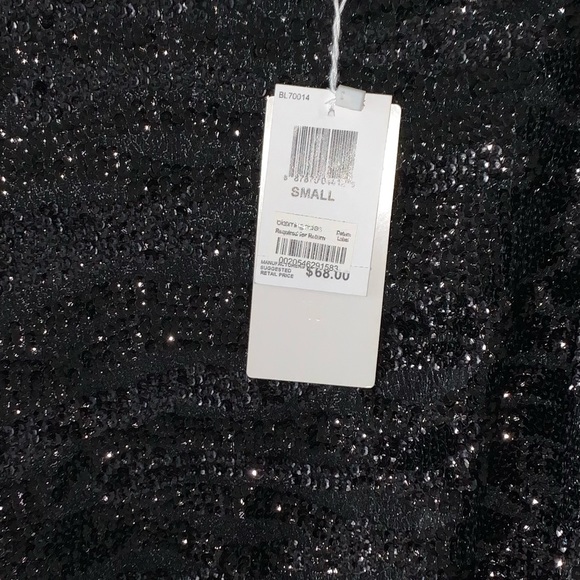 lucy paris black sequined crop top - Picture 4 of 5